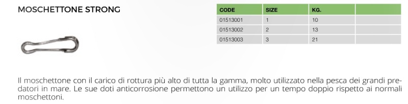 Maver Moschettone Strong Katana size # 2 kg. 13 pz. 10 - Clicca l'immagine per chiudere